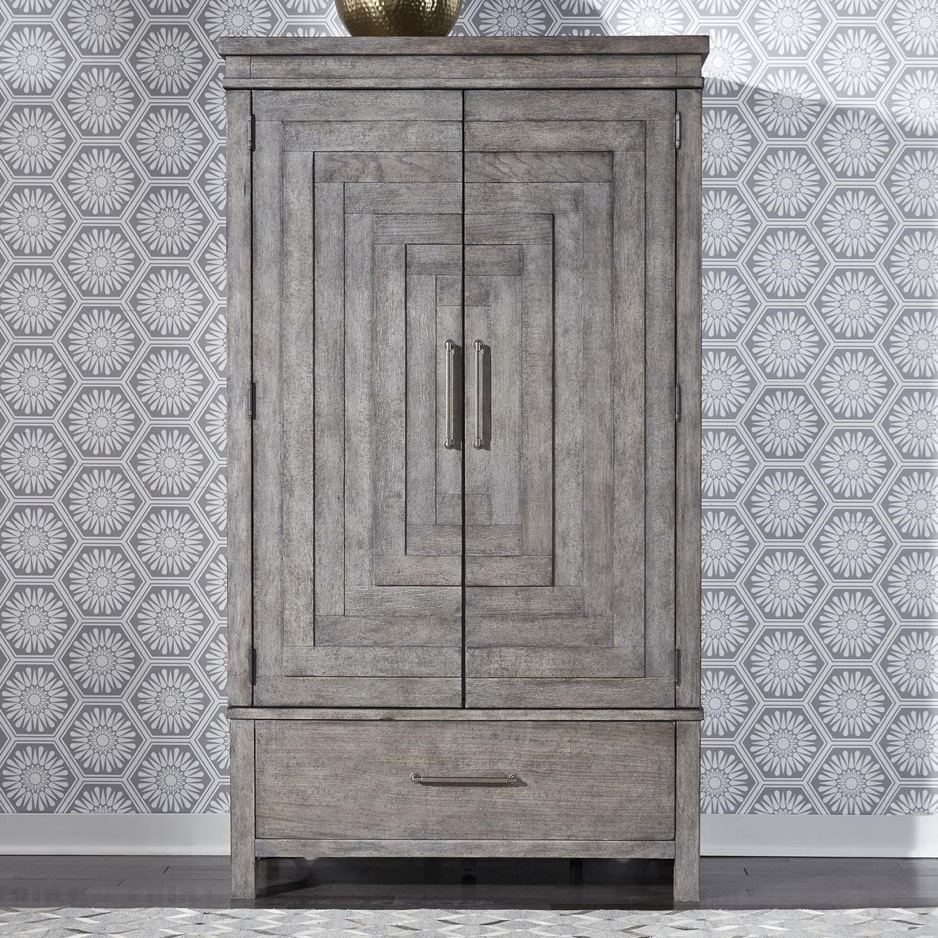 Liberty Furniture Modern Farmhouse Contemporary 2 Door Armoire